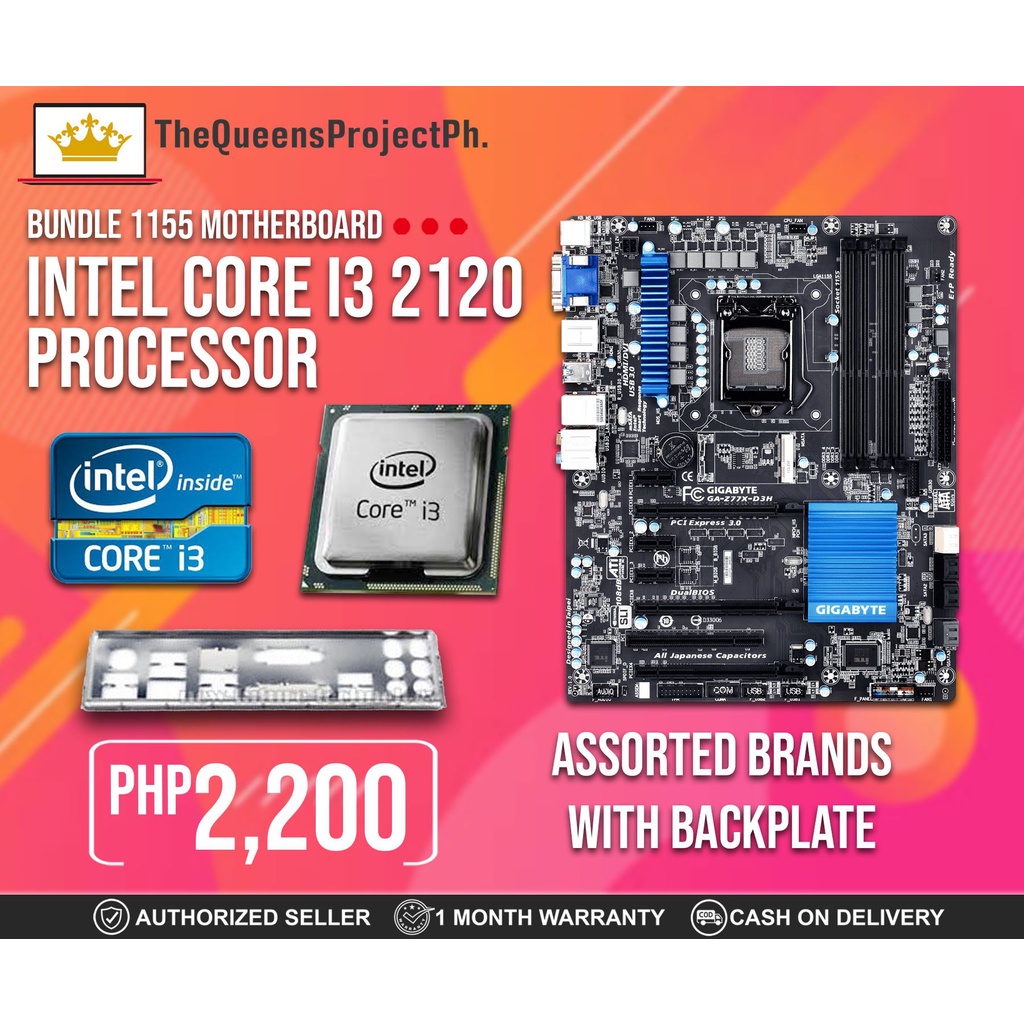 Bundle 1155 Core I3 2100 3.1ghz Motherboard Processor Backplate Shopee Philippines