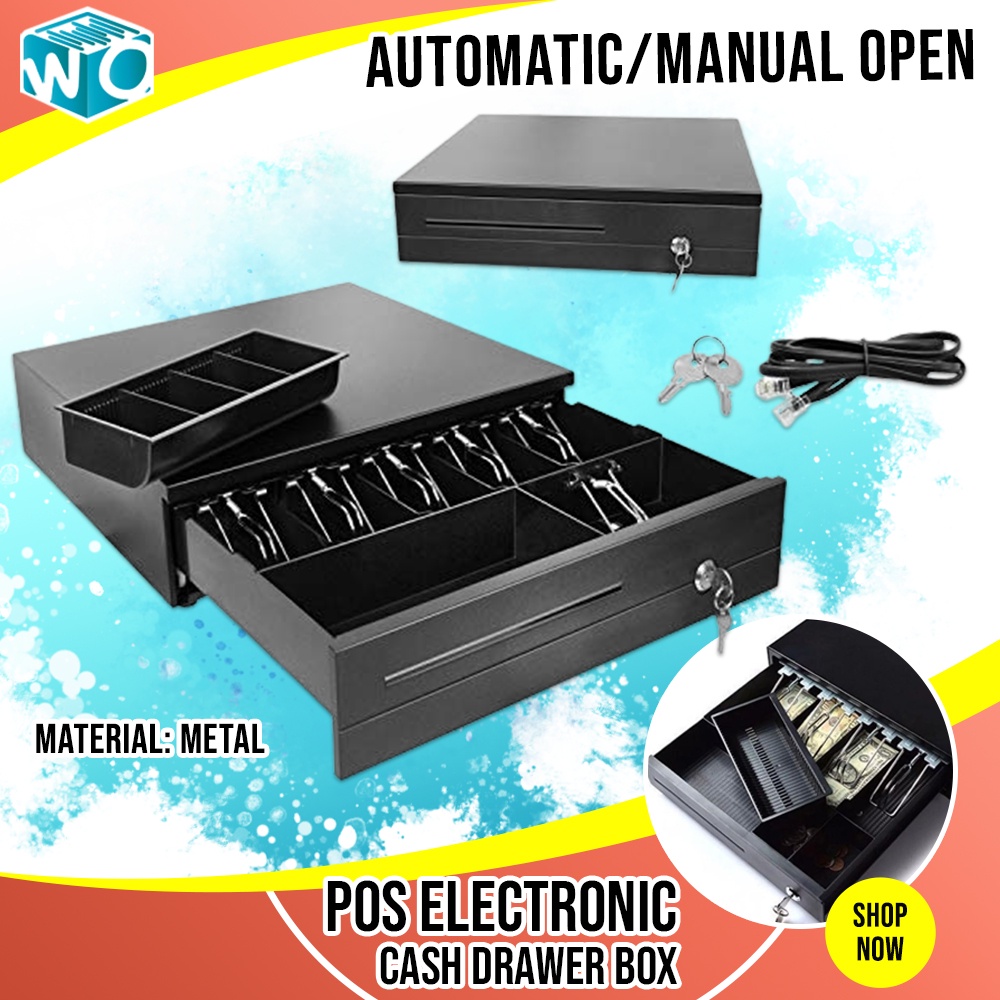 POS electronic cash drawer box storage 4 grid 3 stall cash register