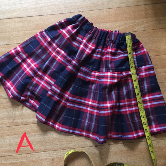 plaid and denim skirt