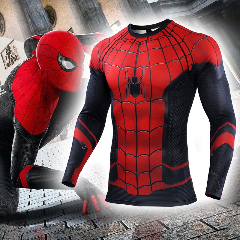 Raglan Sleeve Spiderman 3D Printed T Shirts Men Compression Shirts Long  Sleeve Training Tops Tees Gyms Fitness T-shirt Rashguard | Shopee  Philippines