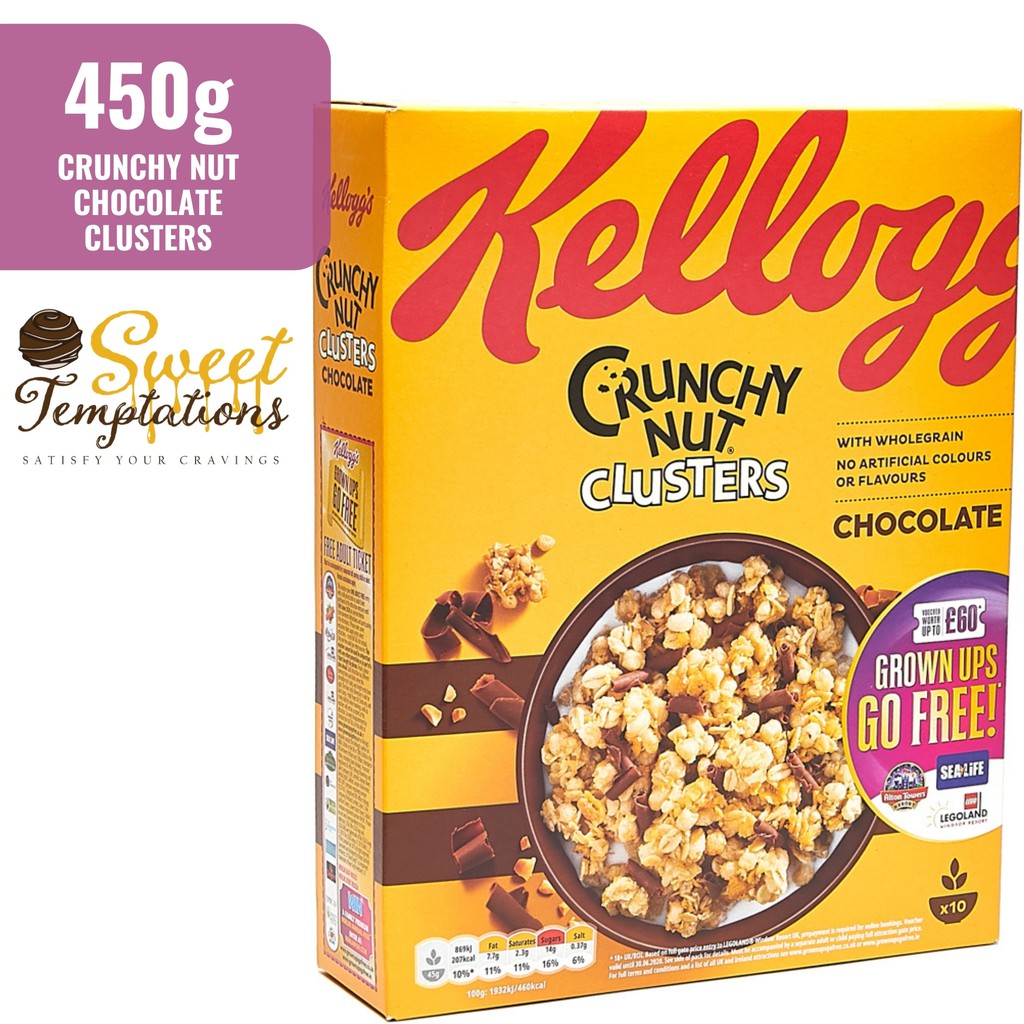 Kellogg S Crunchy Nut Chocolate Clusters Cereal 450g Shopee Philippines