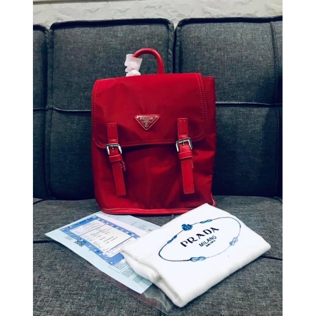 TOP GRADE PREMIUM PRADA RED NYLON BACKPACK SALE!!!❤️ | Shopee Philippines