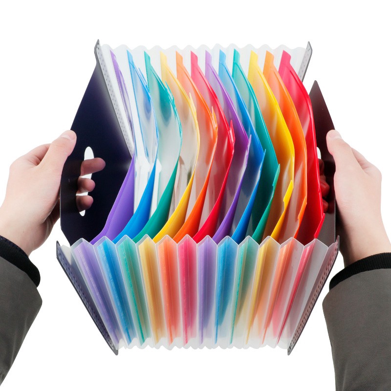 12 Pockets Expanding File Folder Portable Label Classify Business File