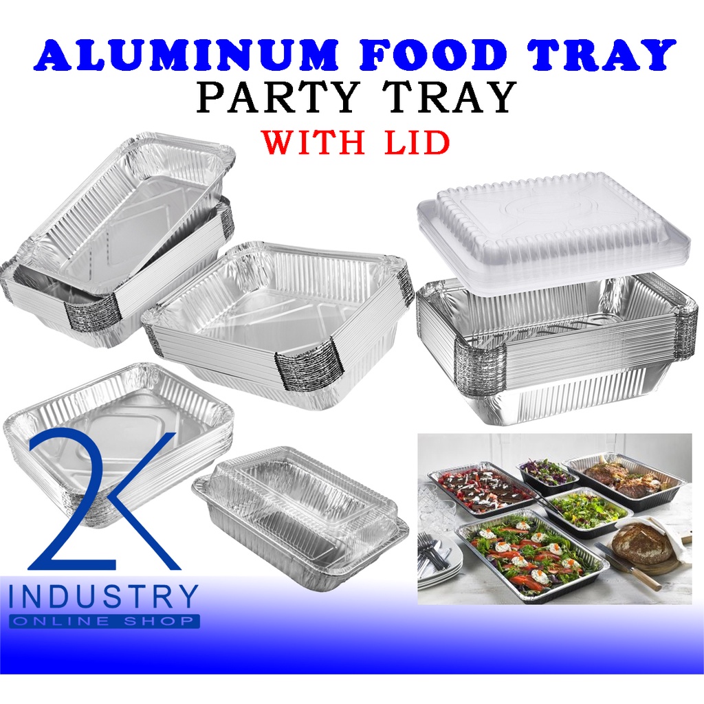 50pcs. Rectangle Aluminum food container with lid Aluminum Foil Food