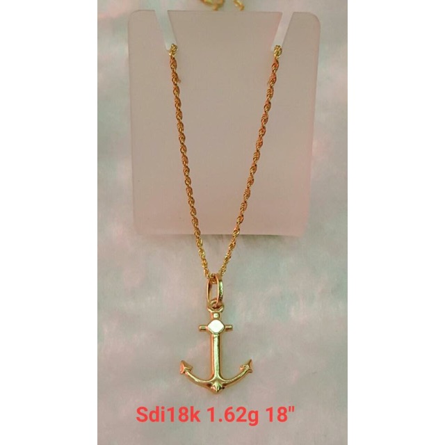 18K KARAT REAL PAWNABLE GOLD ANCHOR ROPE NECKLACE SAUDI GOLD Shopee