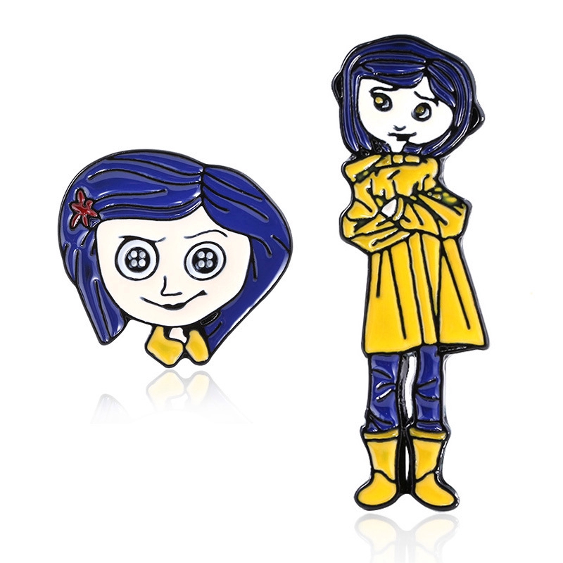 Cute Coraline Brooch Spooky Pin Girls Anime Fans Great Creepy Collection Shirts Jackets Decor Shopee Philippines
