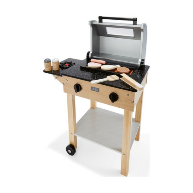 Wooden Bbq Grill Set Pretend Play Toy, Wooden Toy Bbq Grill