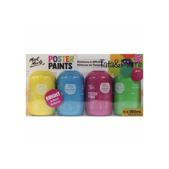 Mont Marte Poster Paint Bright Set Non Toxic and Washable by Tata and