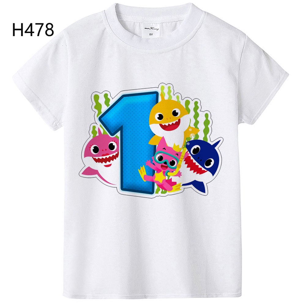 Summer Fashion Shirts Boys Girls Birthday Shirts Baby Shark Birthday Shirt 1st Birthday T Shirt Baby Shark T Shirt Shopee Philippines