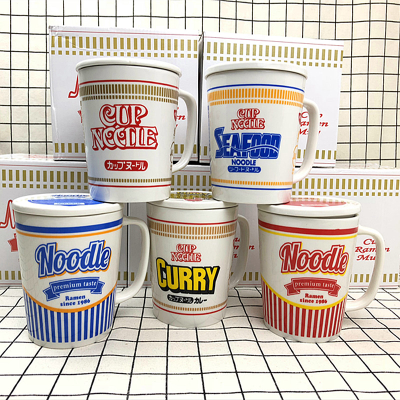Japanese Creative Nissin Cup Noodles Instant Noodles Mug Ceramic Cup With Lid Internet Celebrity Wat Shopee Philippines