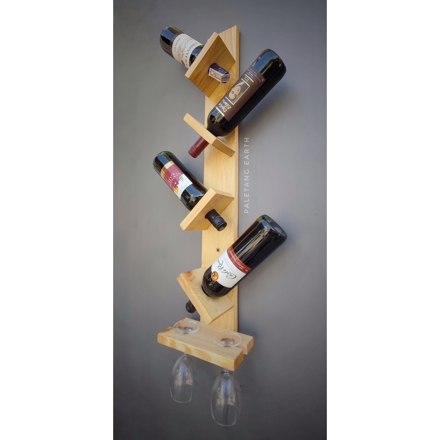 4Wine v.3 Wallmounted Wooden Hanging Wine Rack Shopee Philippines