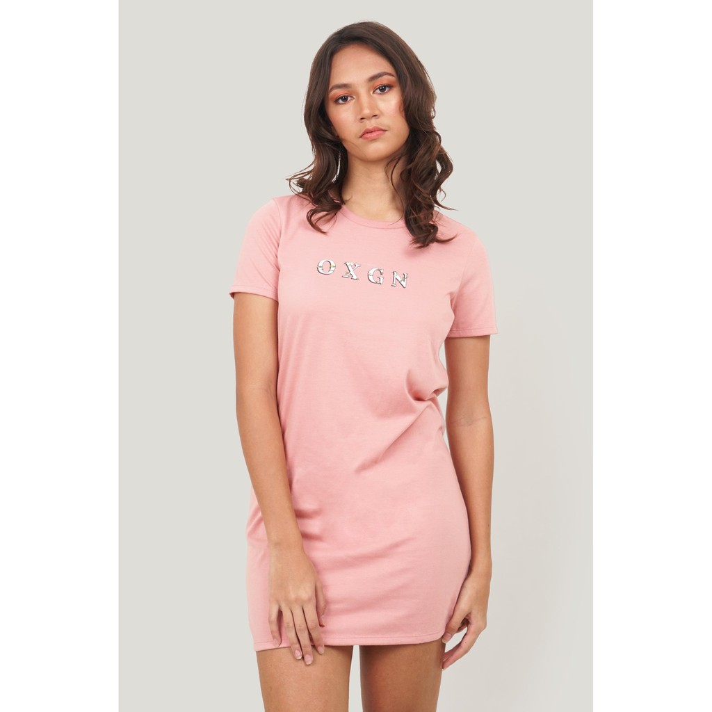 blush pink t shirt dress