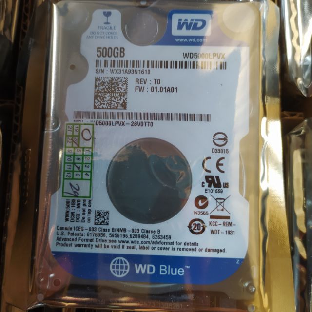 WD HDD 500GB 2.5インチ SATA 7mm ①