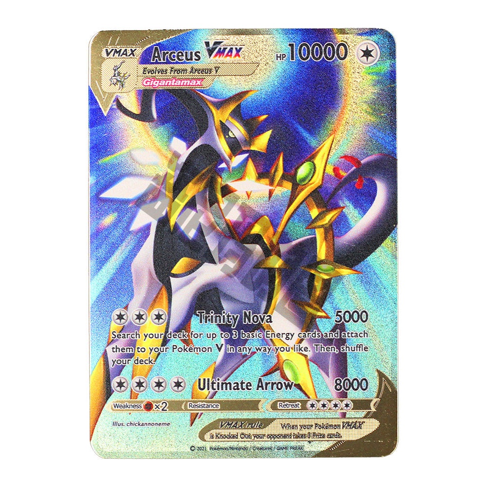 10000Point Arceus Vmax Pokemon Metal cards DIY card Pikachu Charizard