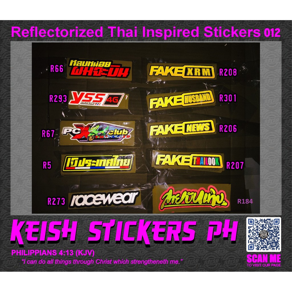 Thai Inspired Reflectorized Stickers 012 | Shopee Philippines