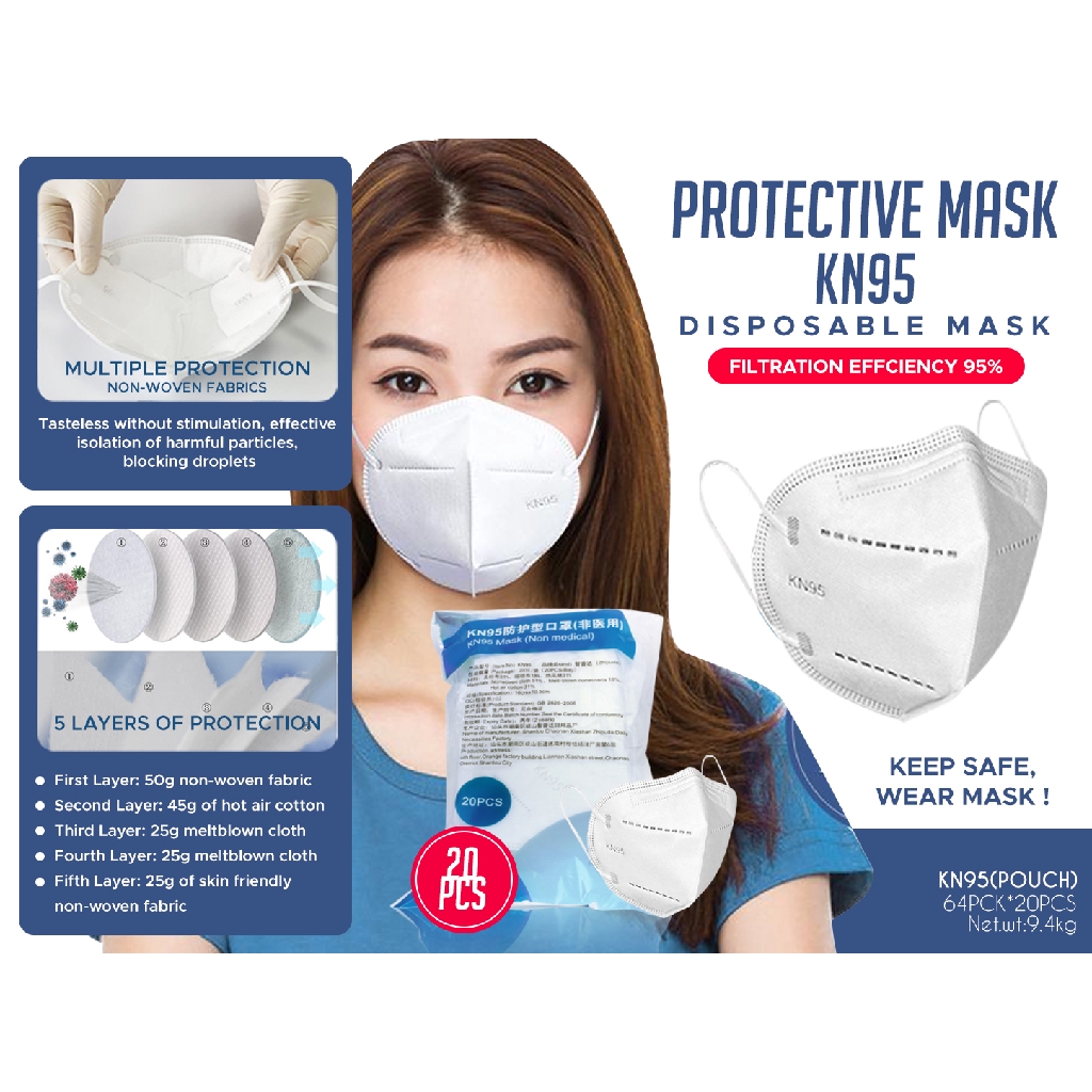 KN95 Mask (Non Medical) Individually Packed 20pcs Shopee Philippines