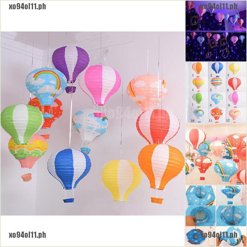 12''Rainbow Hot Air Balloon Paper Lantern Birthday Party Wedding Decor Well new. 