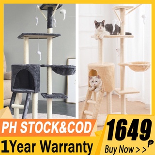 Cats Condo Tree with Scratch Posts Plush Cozy Perch Multi-Level Tower for Indoor Cat Kitten