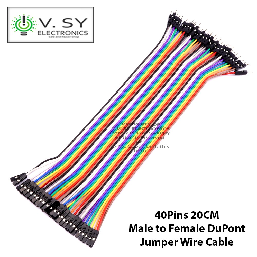 20CM M-F 40 Pins Male to Female Dupont Wire Breadboard Cables Jumper ...