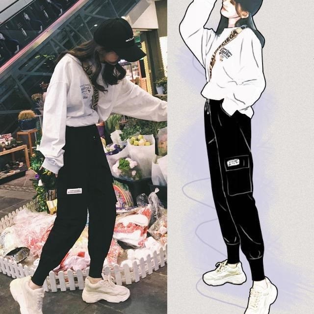 korean jogging pants outfit