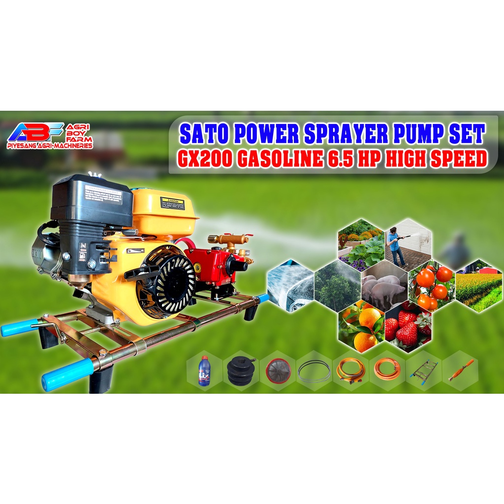 SK22 POWER SPRAYER SATO PUMP SET WITH BASE FALCON 6.5HP HIGH SPEED