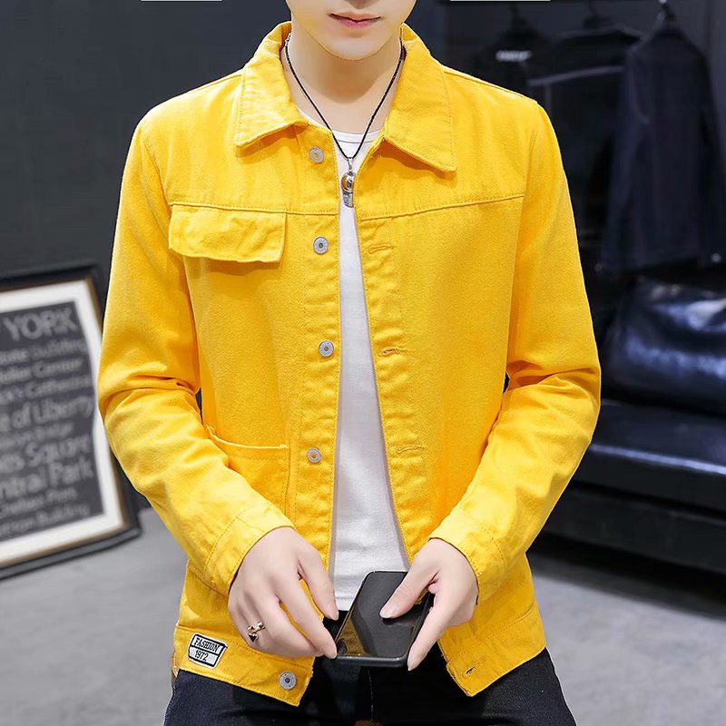 yellow denim shirt