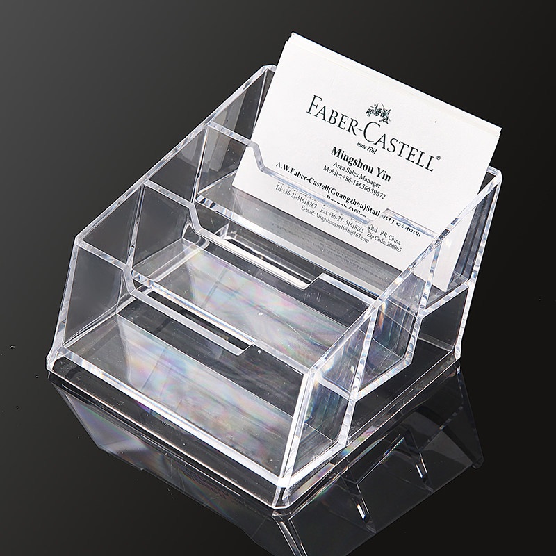 Clear Acrylic Plastic Desktop Business Card Holders Display Stands Card
