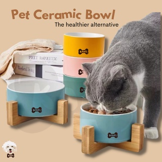 Ceramic Double Cat Bowl Dog Bowl Pet Feeding Water Bowl Cat Puppy Feeder Product Supplies Pet Food