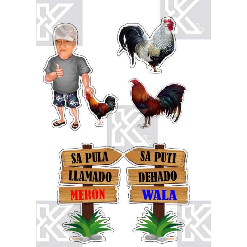 Sabong Manok Na Pula Cake Topper 100