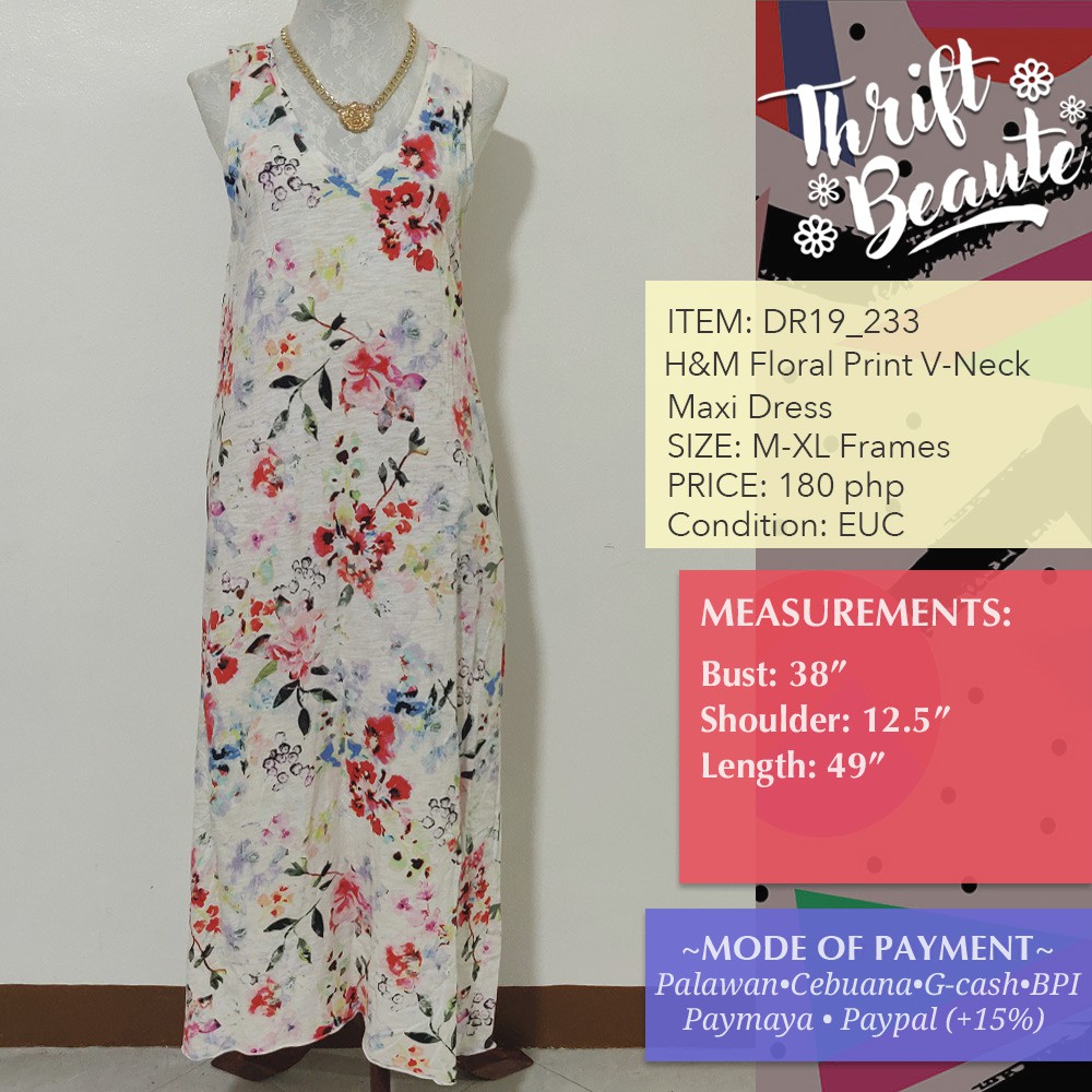 h and m floral maxi dress