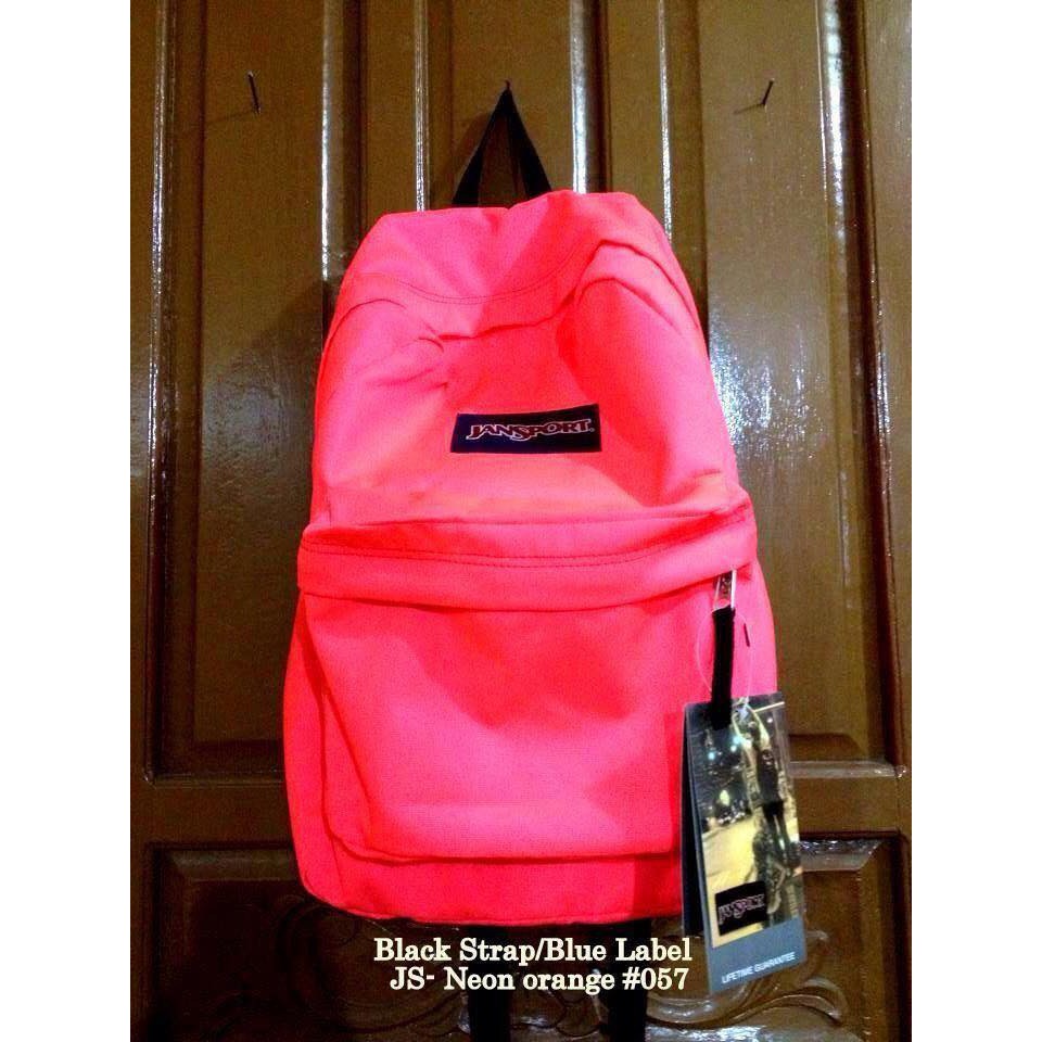 neon orange jansport backpack