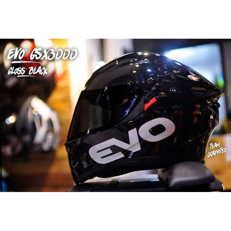 Evo Full Face Helmet Gsx 3000 Glossy Black Shopee Philippines