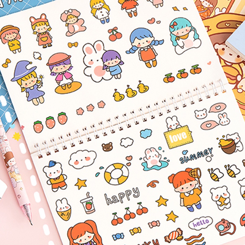 40 Sheets A5/A4 Cute Cartoon Stickers Collection Book Student Loose-Leaf Release Paper Handbook