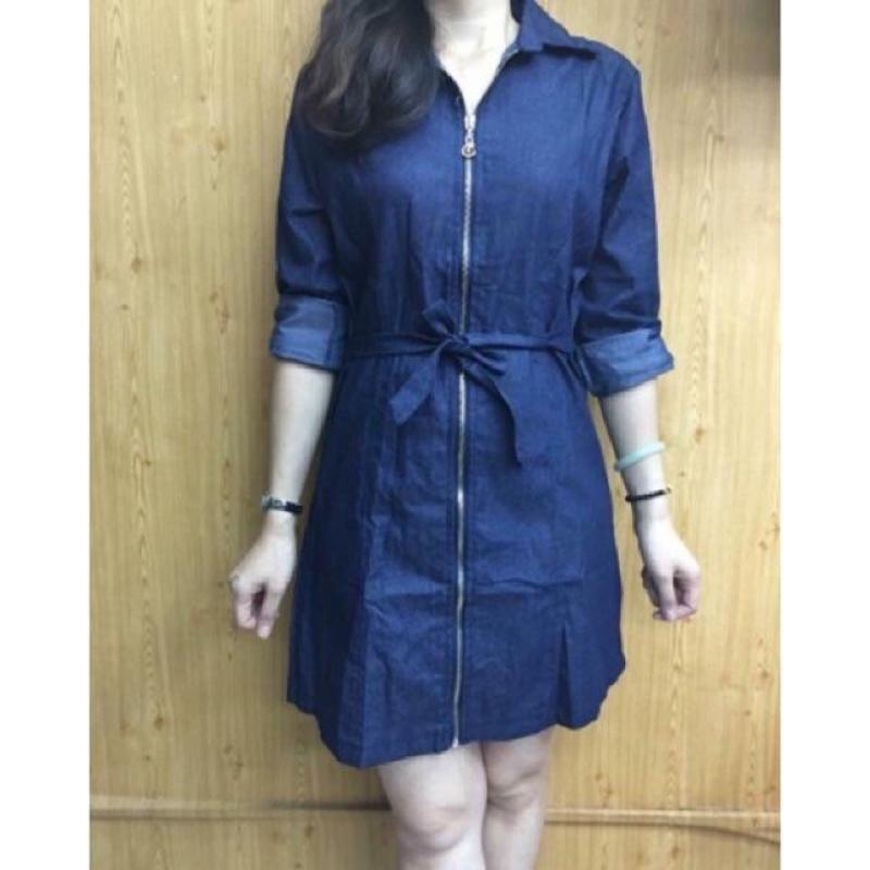 maong dress with belt