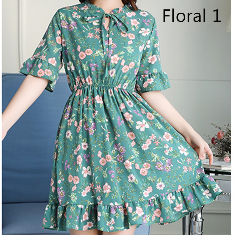 chiffon dress korean style