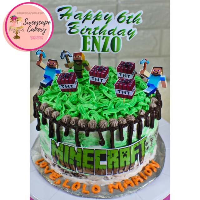 minecraft cake cupcake toppers