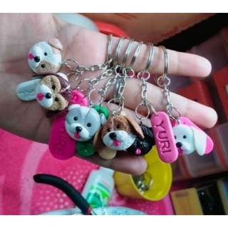 PERSONALIZED DOG/CAT HEAD KEYCHAIN SET (ADC AIR DRY CLAY) WATERPROOF