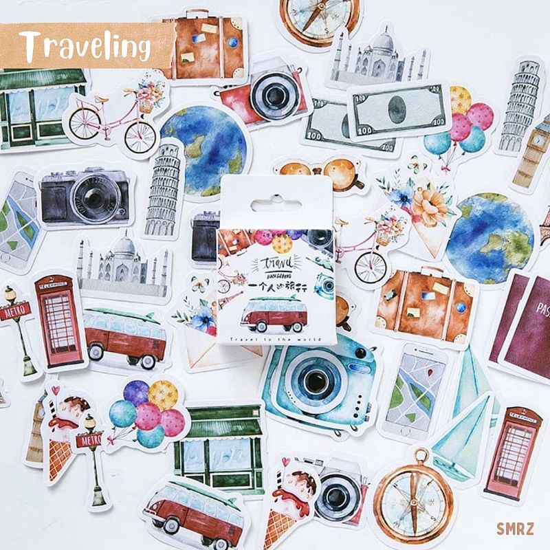 Traveling Sticker Piece - Aesthetic Stickers Traveling / World City ...