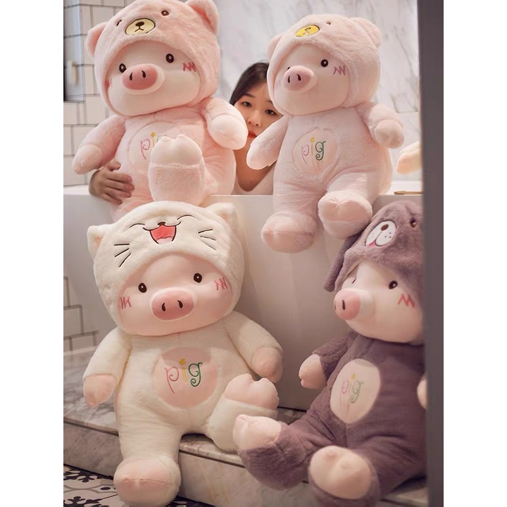 60 Funny Pig Coplay Cats Bear Doll Plush Stuffed Toy Children Birthday ...