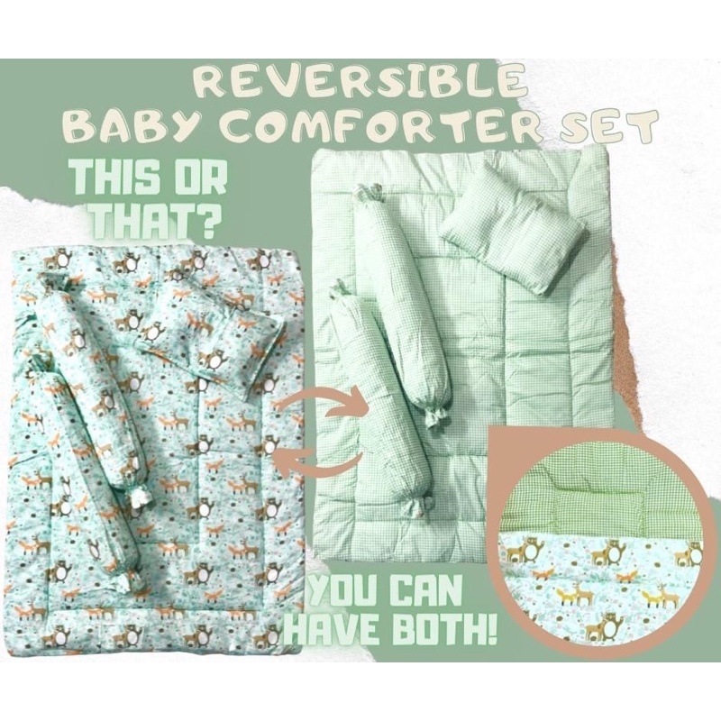 Reversible Baby Comforter Set Animals (Forest) Shopee Philippines