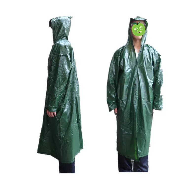 green raincoat