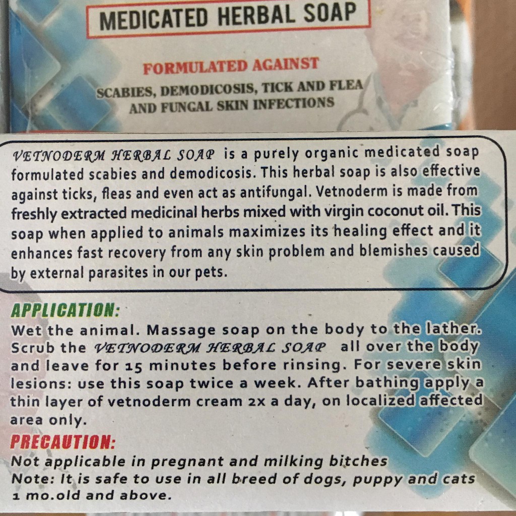 Vetnoderm (Medicated Herbal Soap) 145g.