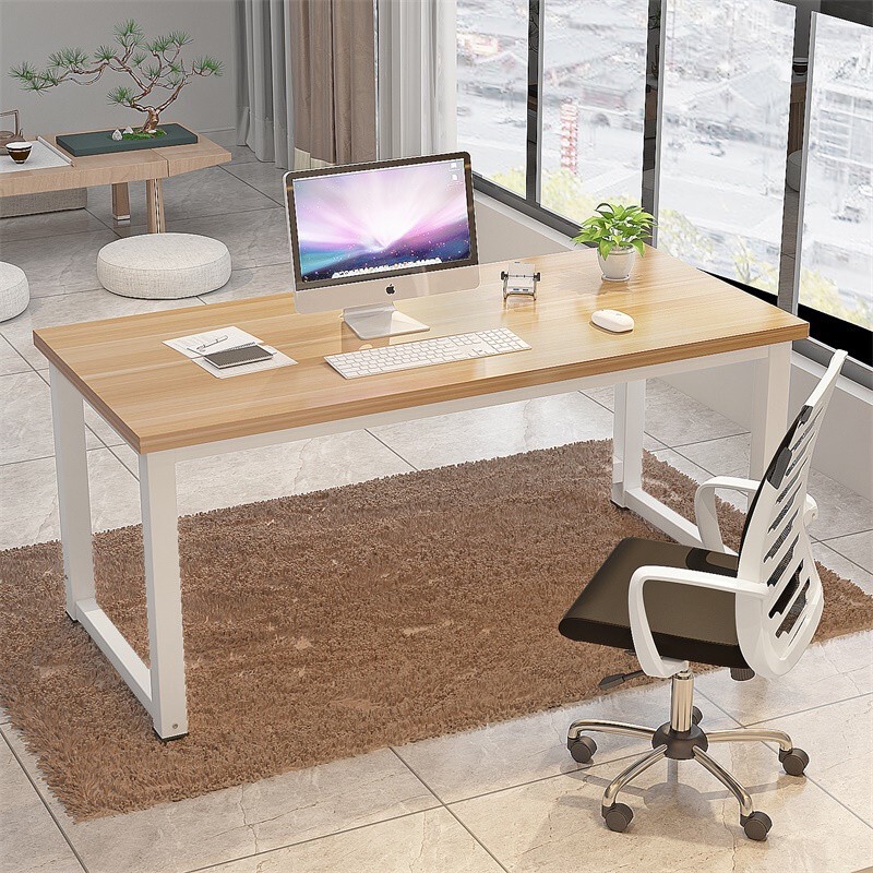 Home Office Desk Table Computer Desk Furniture Solid Wood + Stainless