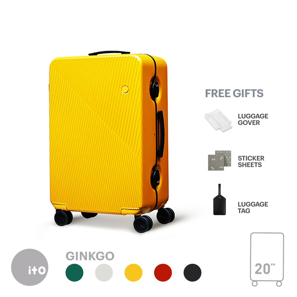 yellow carry on luggage