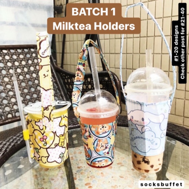 BATCH1 Milk Tea Holder 40 Designs Portable Cup Bag Carrier Cloth Cup