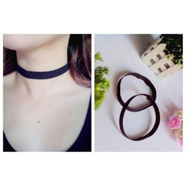 plain black neck choker