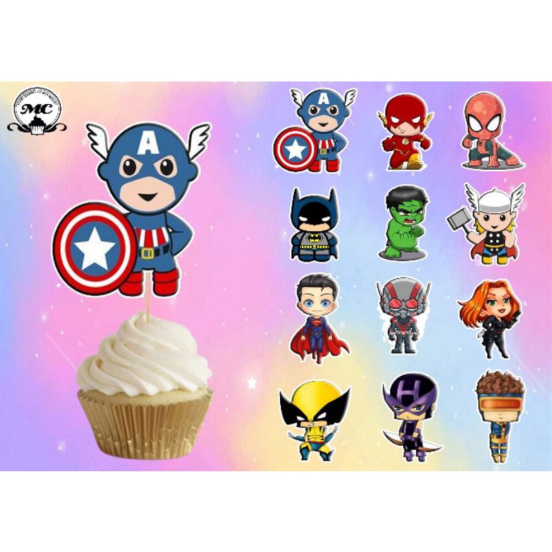 Marvel / Avengers Cupcake Topper 12pcs per packed Shopee Philippines