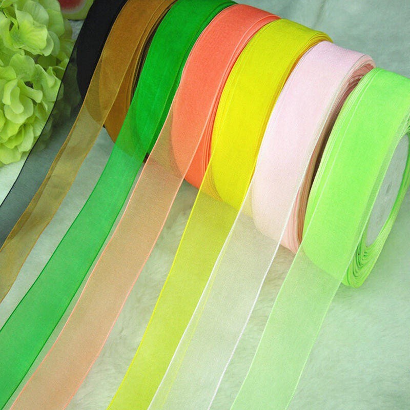 green organza ribbon