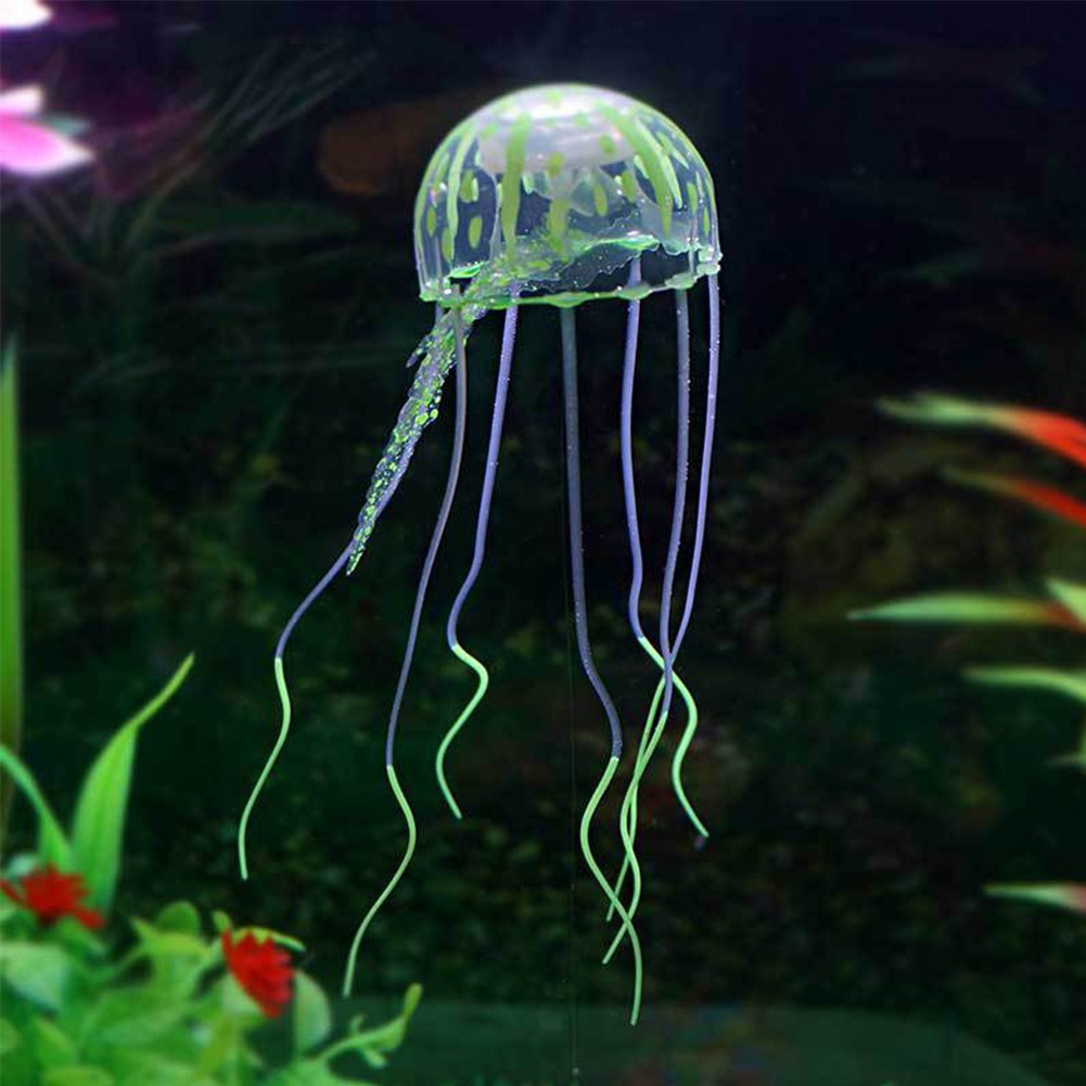 Glowing Luminous Artificial Jellyfish Aquarium Decor Fish Tank Ornament #4