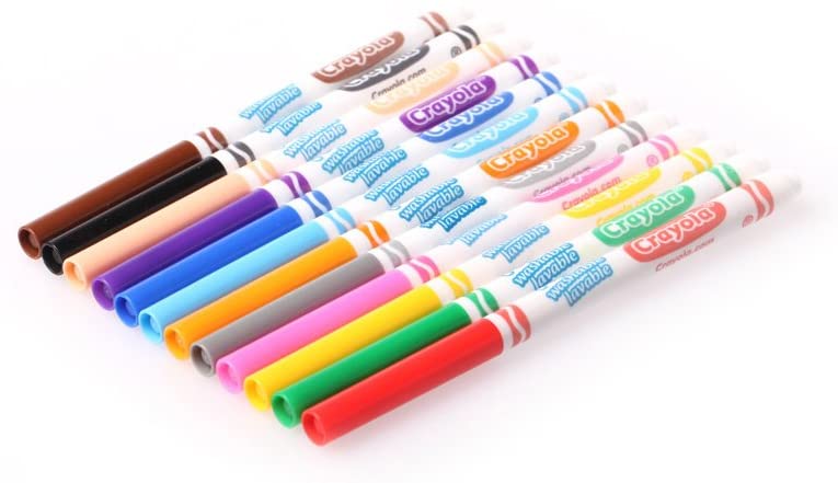 Crayola Ultra Clean Fine Line Washable Markers 12 Colors Coloring Pens Shopee Philippines